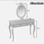 Meuble-lavabo de luxe avec miroir ovale, 3 tiroirs et sculptures complexes -1058970674