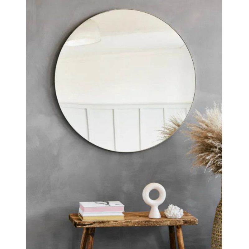 Alexei Flat Mirror, Antique Champagne Silver, 80.50cm H x 80.50cm W x 4cm D 