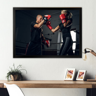 " Sportive Blond Woman Has Boxing Training "