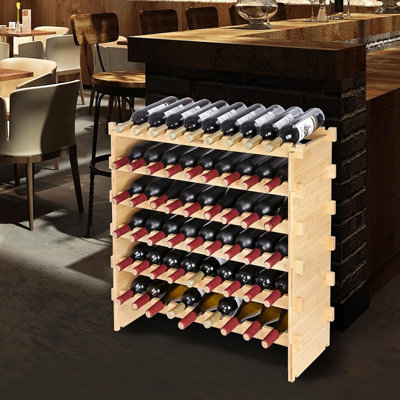 Stackable Modular Wine Rack, 8-Tier 72 Bottles, Freestandi...
