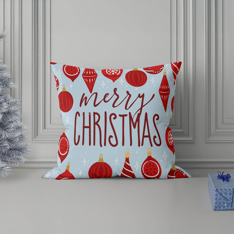 Coussin décoratif Ornaments, Argent / bleu, Carré 16 po