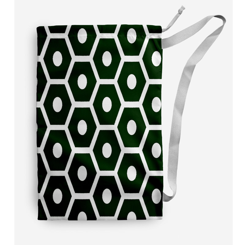 Sac à linge géométrique, Petit (H 29 po x l 18 po), Vert foncé