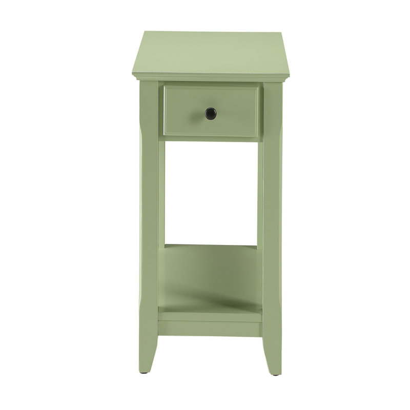 Table d'appoint avec tablette inférieure, Vert