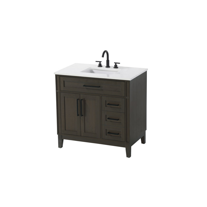 Meuble-lavabo simple 36 po brun moka, Brun moka, 36"