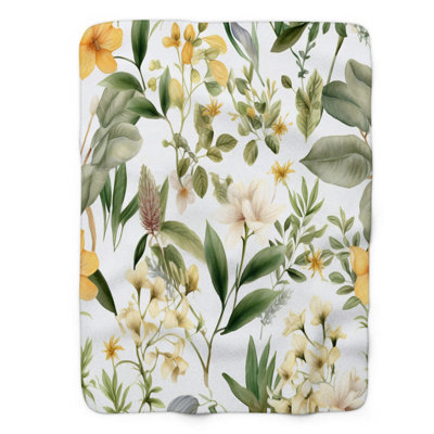 Couverture Old-World Blooms - 1 pièce Sherpa Premium