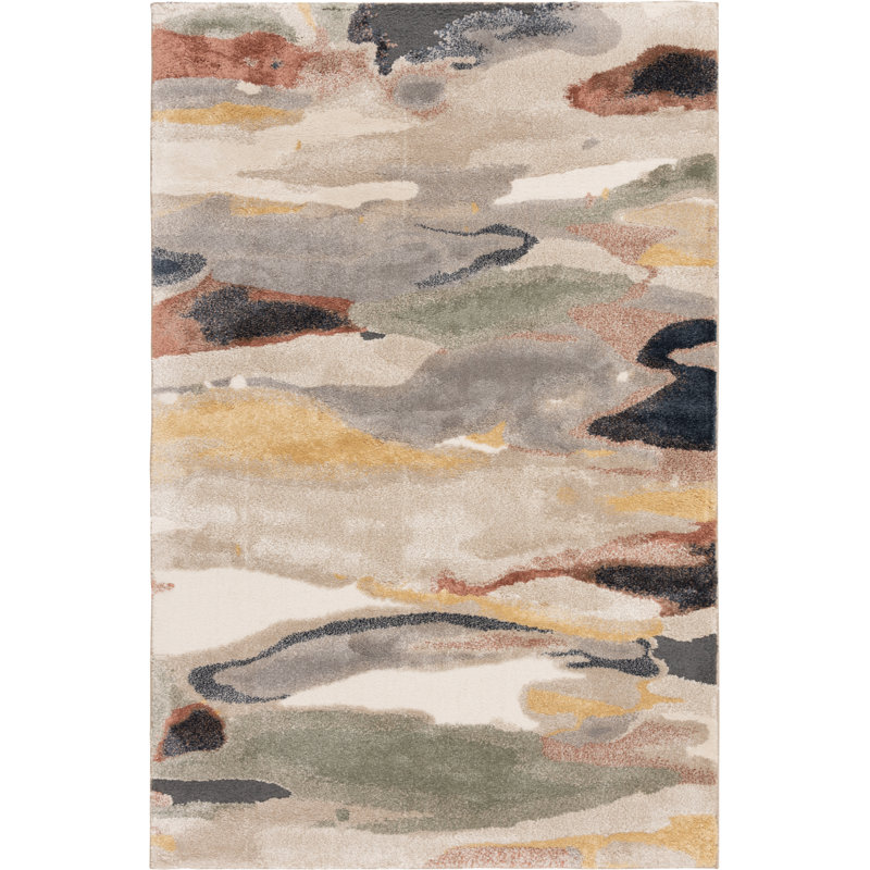 Tapis brun clair Brayden Studio® Davintinz Hartleighz (5 pi x 7 pi 6 po), Rectangle 5 pi x 7 pi 6 po