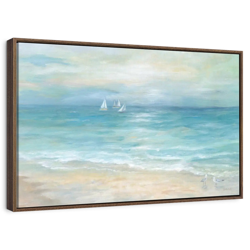 Paysage de l'île Azemar, Cadre flottant noyer, 31 po x 21 po