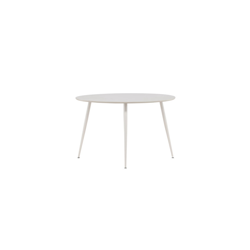Colm Round Metal Base Dining Table, Beige, 75cm H x 120cm L x  120cm W