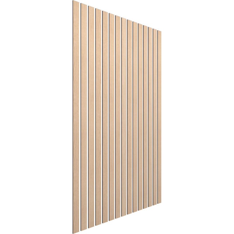 Adjustable Wood Slat Wall Panel Kit, 3"W x 47"H x 0.375"T, Red Oak