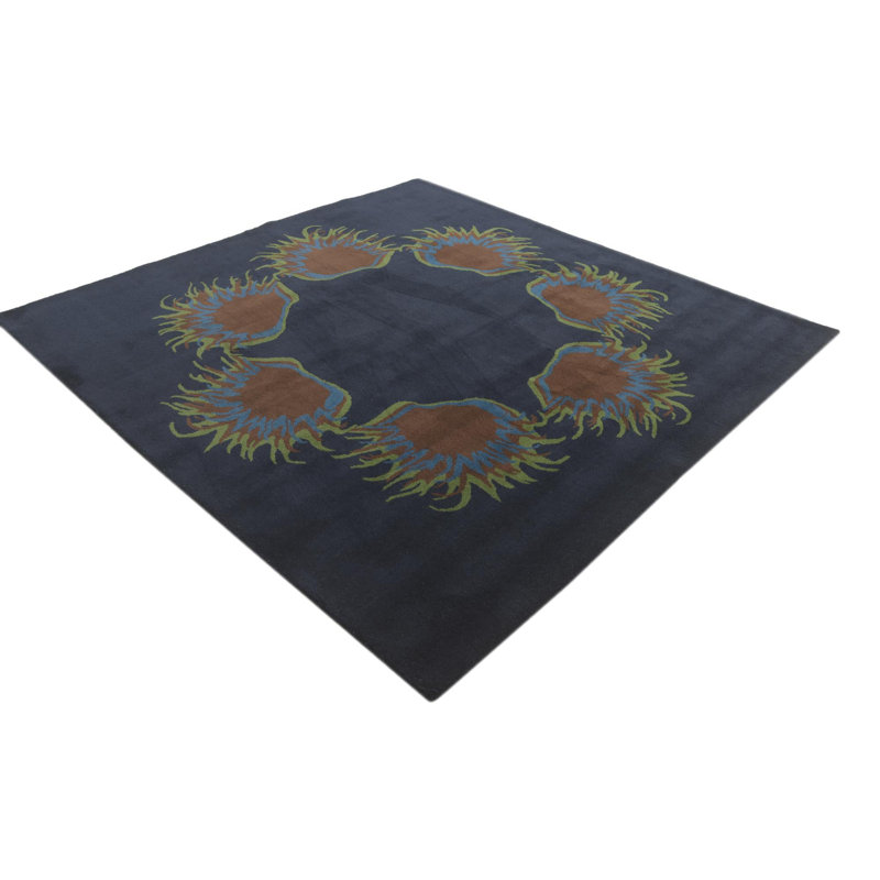 Tapis carré bleu marine Otto