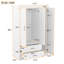 Armoire à miroir 3 portes avec tablettes, blanc