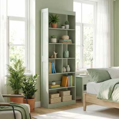 HOMCOM Bookcase, 6-Tier Bookshelf with Anti-Tipping Design
