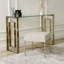 Bieser Iron Dressing Table Stool for Bedroom Furniture, Modern Living Room Linen Ottoman Accent Stool-529335576