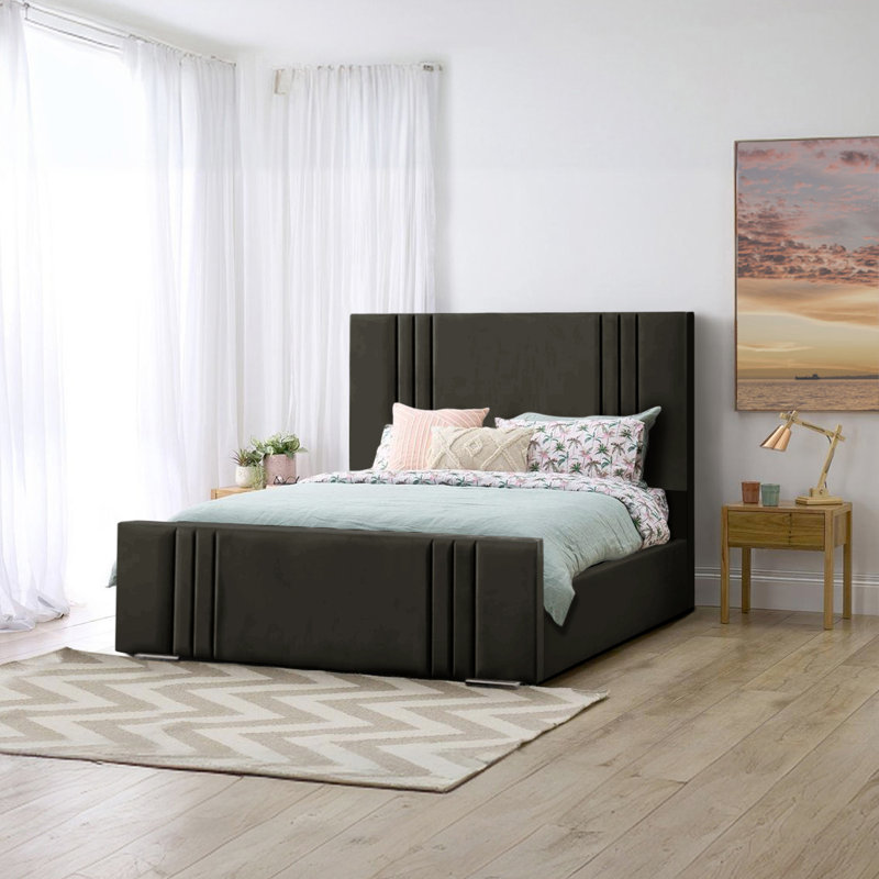 Adelpho Upholstered Bed, Asphalt, Double (4'6)
