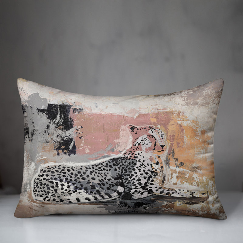 Jungle Cat Abstract Throw Pillow