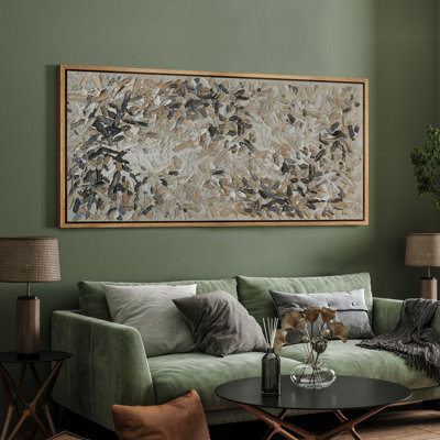 Faux texture de coup de peinture brune, œuvre d'art rustique neutre moderne, photos de décoration murale très grande abstraite, impression numérique sur toile giclée sur toile