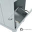 Îlot de cuisine cannelé K&K avec armoire de rangement pour poubelle, prise de courant, support de rangement interne, îlots de cuisine roulants sur 5 roues avec 3 tiroirs, 3 supports latéraux ouverts pour poubelle de 10 gallons, gris-bleu-129171819