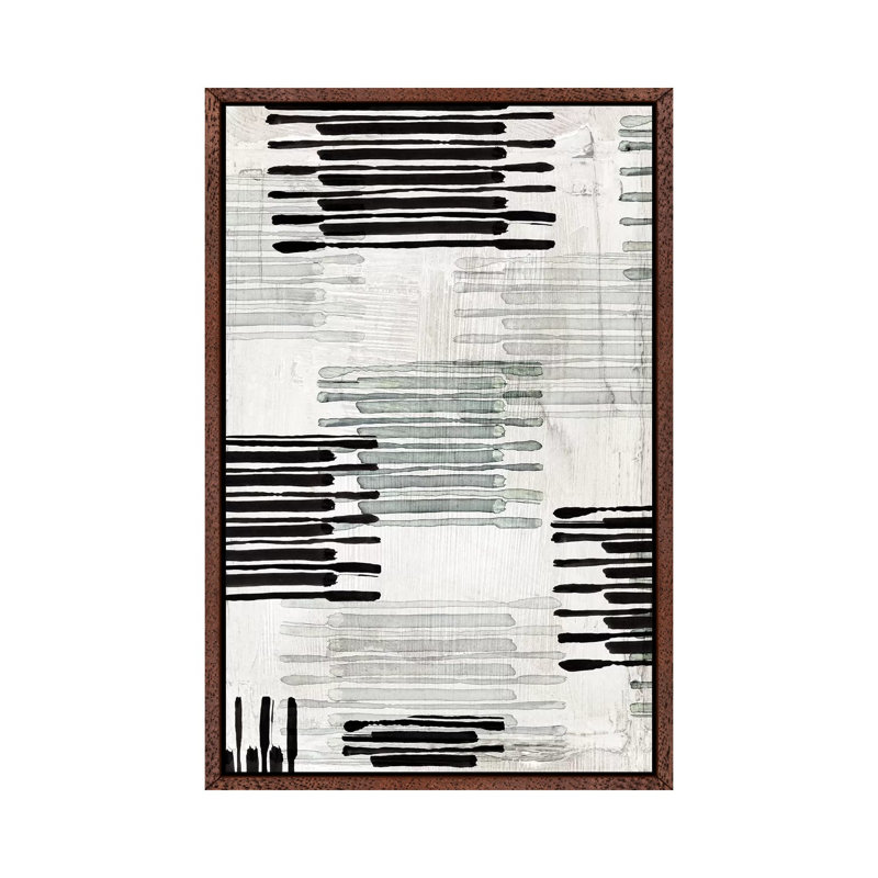 Linked To Silver II by Eva Watts - Painting on Canvas, 66.04cm H x 45.72cm W x 3.81cm D, Classic Brown Wood Framed