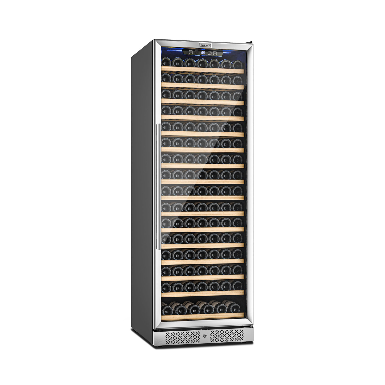 24 In. 171-bottle Stainless Steel Built-in/freestanding Wine Cooler With Digital Control, Beechwood Shelves — FIN-0016894 | Fridge.com