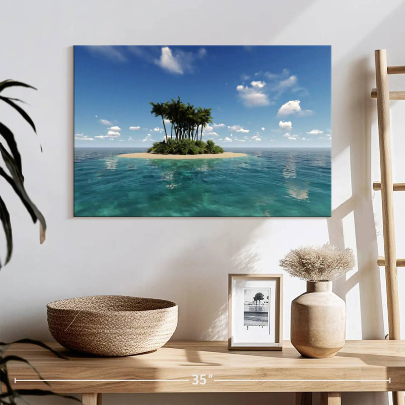 Petite île tropicale Gillard, H 16 po x l 24 po
