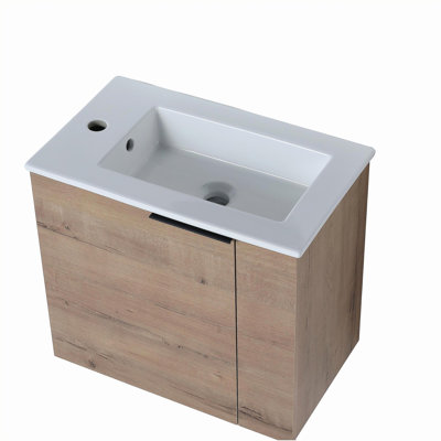 Bathroom Vanity with Sink, 22 inches, suitable for small bathrooms, suspended bathroom vanity with door, small bathroom vanity with sink, 22x13 inches