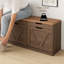 Banc de rangement à chaussures de 38,6 po avec coussin de siège et armoire à tiroirs rabattables-1603572374
