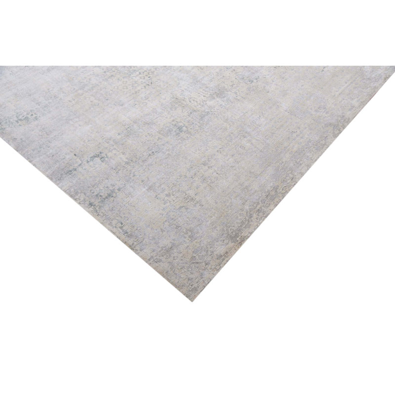 Handmade Silk and Wool Area Rug, Rectangle 10' x 14'