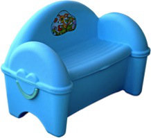 PalPlay Toy Storage Bench, Bleu