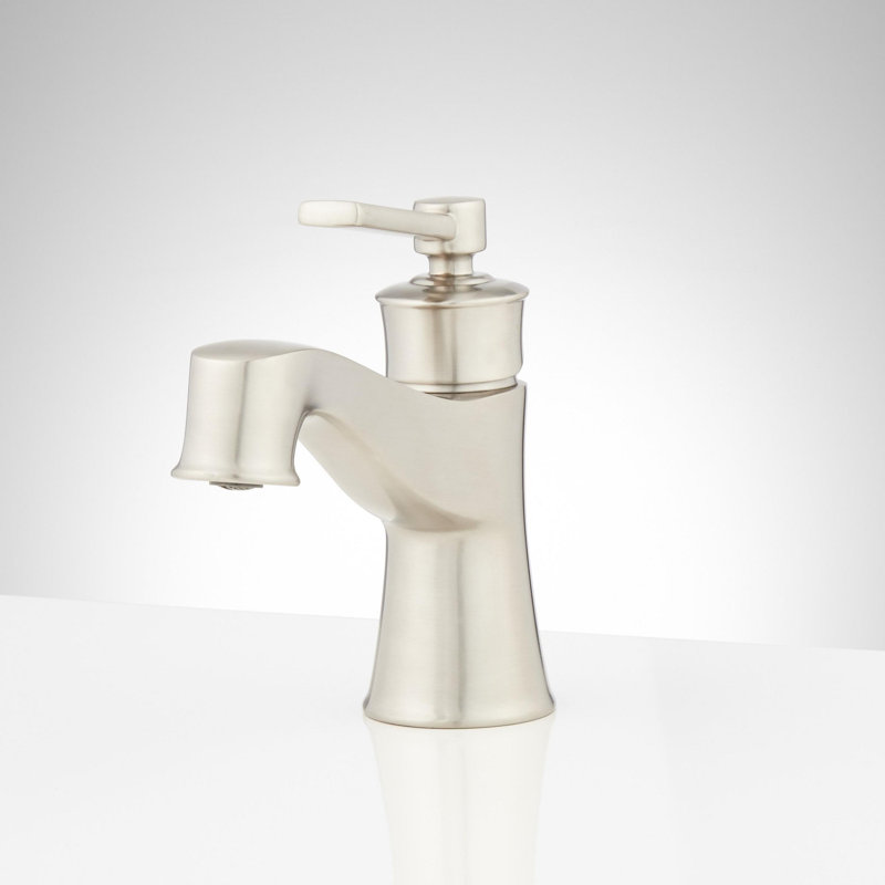 Robinet de salle de bain à trou unique 1,2 GPM avec bonde escamotable, Nickel brossé