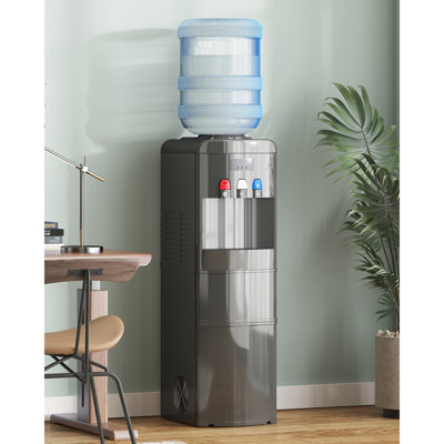 3-in-1 Top Loading Water Dispenser with Ice Maker,33lbs Daily Capability &True Boiling Tech, Anti-Scald Shield & ECO Energy-Efficient Mode (Black)