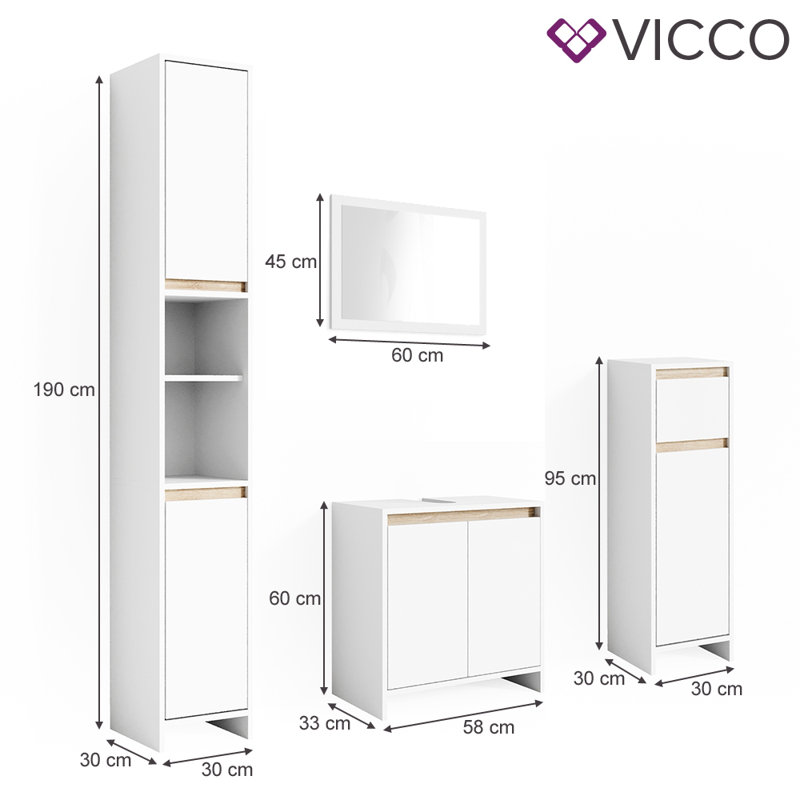 Barberton Freestanding and Wall Bathroom Storage Furniture Set