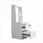Table de chevet blanche moderne avec station de charge, veilleuse et rangement-983732168