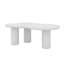 Table basse Cloud, table basse moderne irrégulière 44 po x 25,9 po avec plateau en panneau de fibres à densité moyenne de 1,5 po d'épaisseur, bord arrondi et 3 pieds robustes-121081855