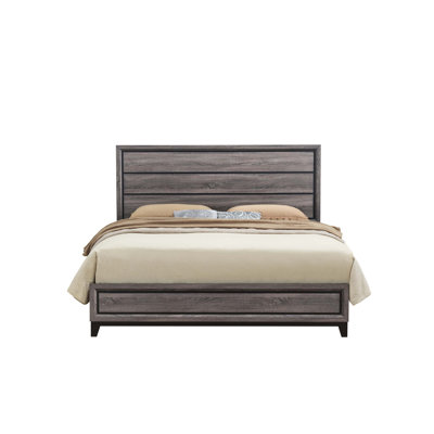 Mirage Gray Queen Bed with Panel-Style Headboard
