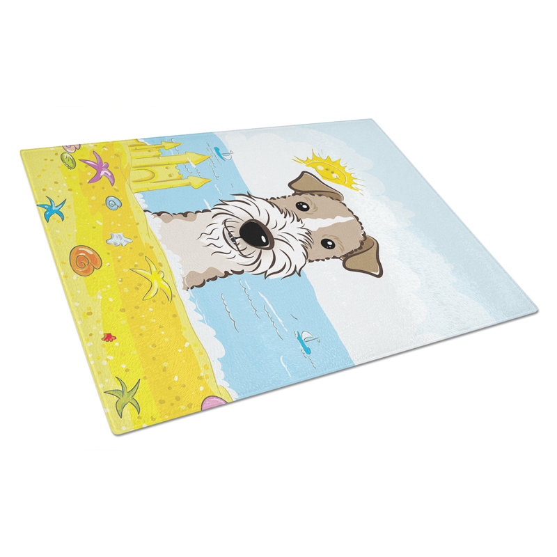 Planche à découper en verre trempé d’été caroline, Fox-terrier à poil dur