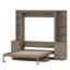 Lit escamotable pliable avec poste de travail, tablettes de rangement et armoires Solution cachée intelligente pour les espaces de bureau à domicile-1638457610