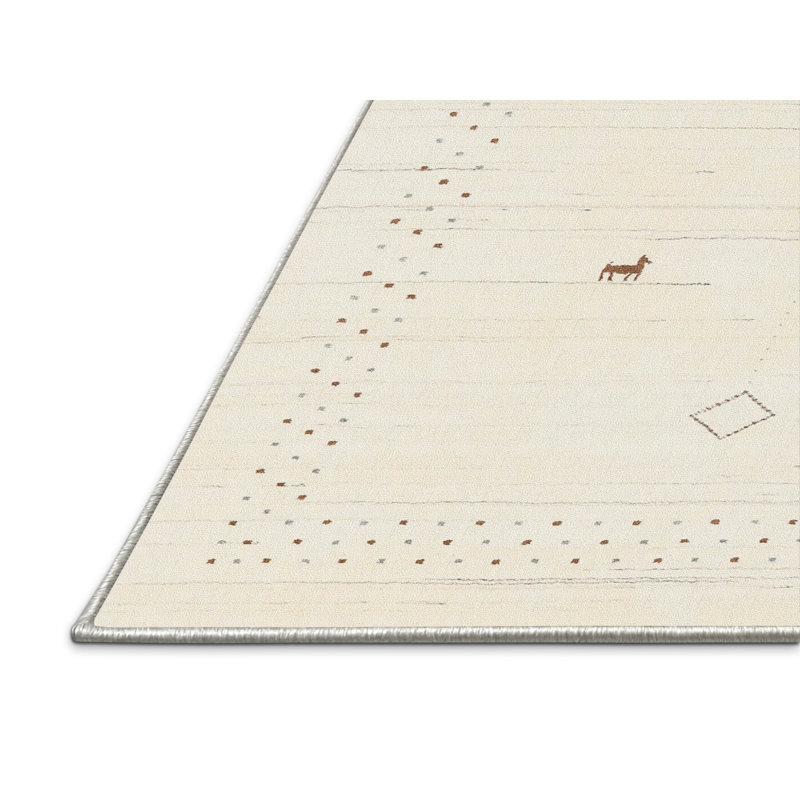 Tapis abstrait beige, Rectangle 3 pi x 5 pi