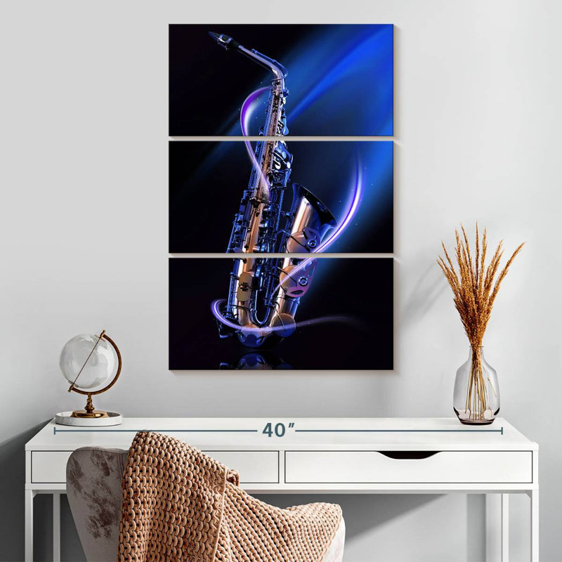 Abarca Glowing Saxophone, 32" H x 20" W