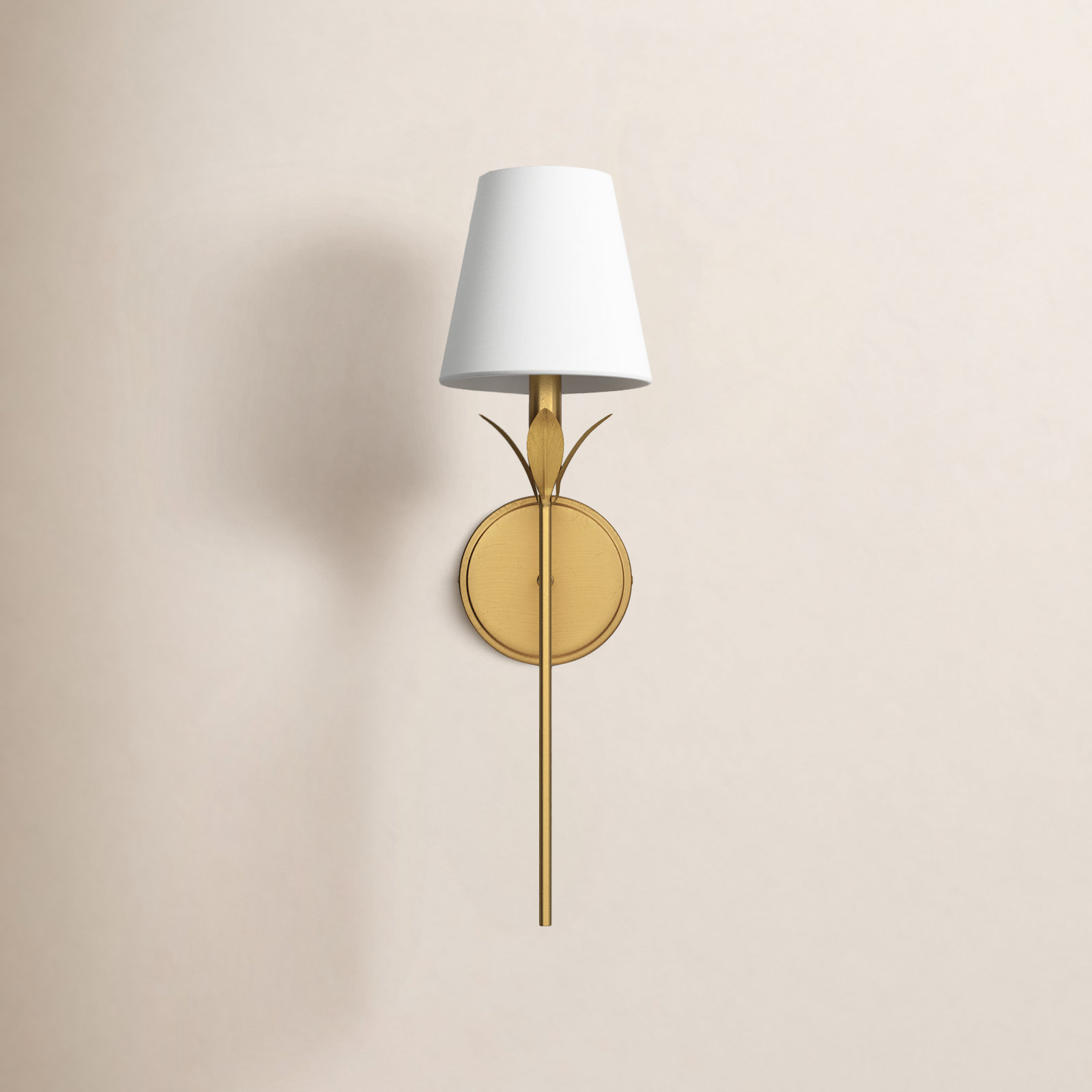 Margo Single Light Dimmable Silk Wallchiere, Antique Gold