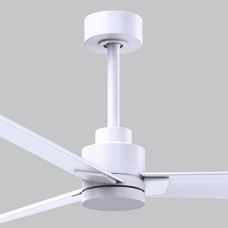 Alessandra Outdoor Downrod Ceiling Fan, Matte White, Matte White