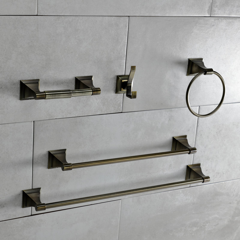 Kingston Brass Monarch 5-Piece Bathroom Hardware Set, Antique Brass