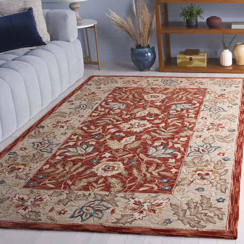 Brayton Hand-Hooked Wool Area Rug, Rectangle 5'3" x 8'3"