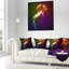 Illuminating Fractal Girl s Head - Coussin imprimé abstrait-29960480-29962967