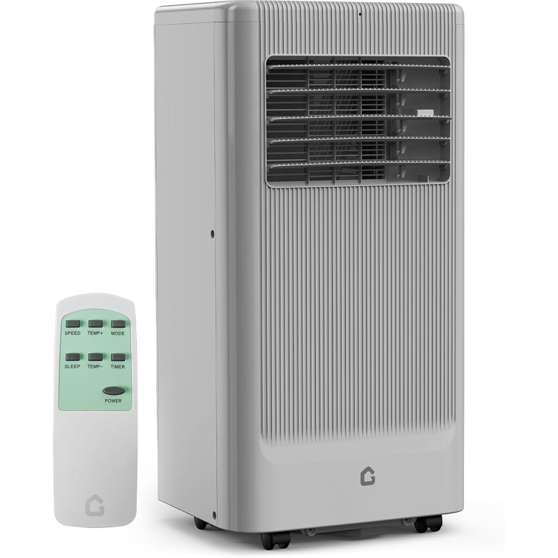 Climatiseur portatif, 8 000 BTU pour les pièces jusqu'à 350 pieds carrés, unité AC compacte intelligente avec refroidissement, déshumidificateur, ventilateur, télécommande et ensemble de fenêtre