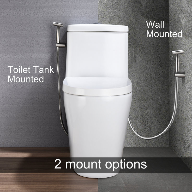 Handheld Bidet Toilet Spray - Hygienic Butt Disinfecting Quality Regulate Prompt Rust And Corrosion Feature Silver Metal For Toilet, Purifying Alter Force Quick Lamp