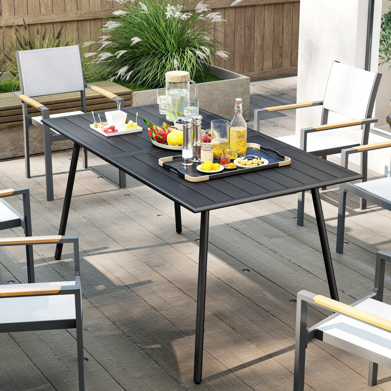 Rectangular Metal Outdoor Dining Table , 150cm cm W 80cm cm D