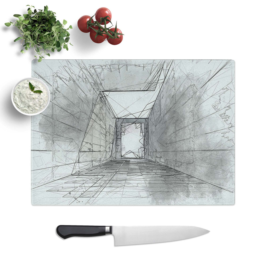 Tempered Glass Architecture Sketch Vol.33 Chopping Board