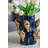 Ceramic Tree Branch Vase With Gold Bird Accents-535043645