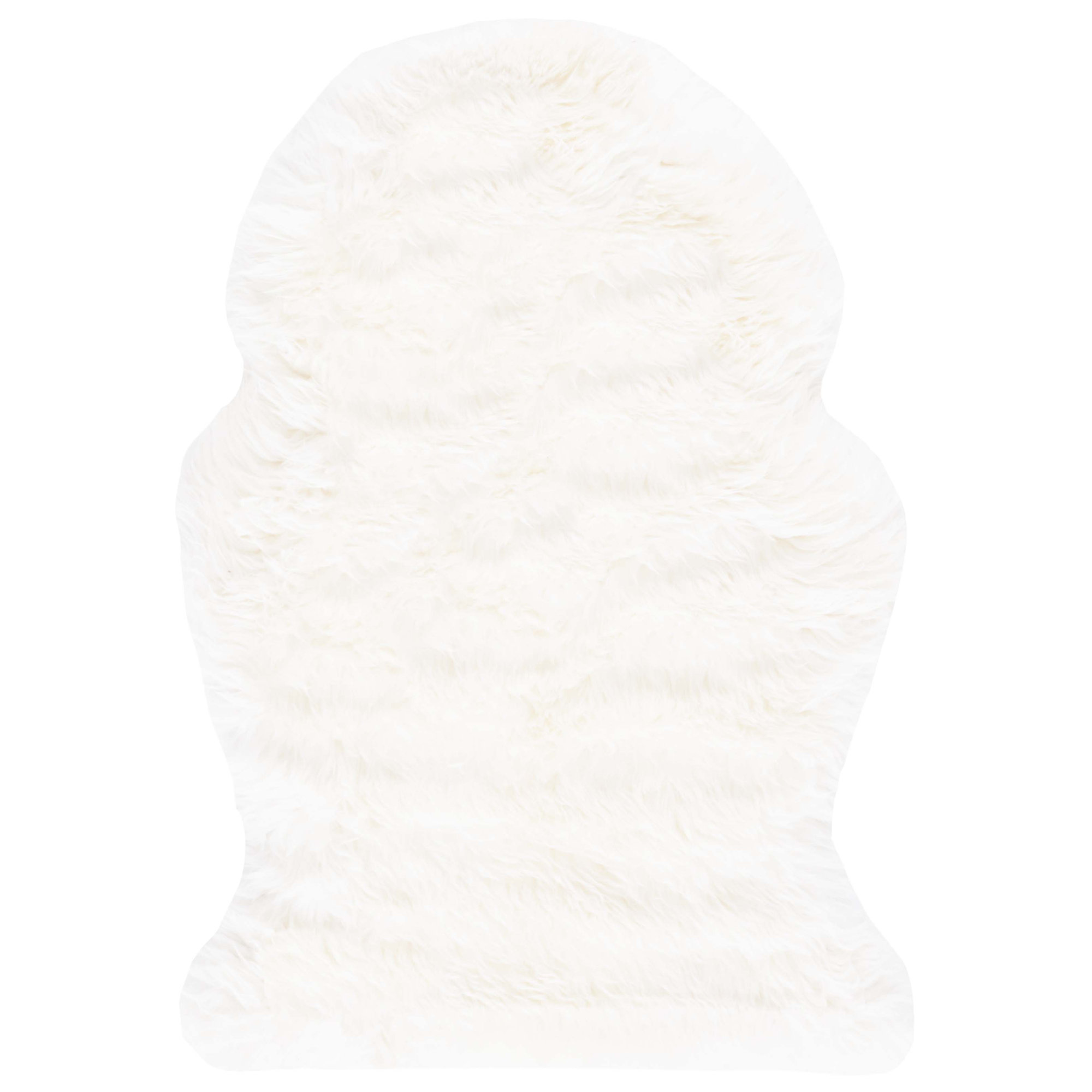 Mera Handmade Sheepskin White Area Rug, Rectangle 2' x 4'