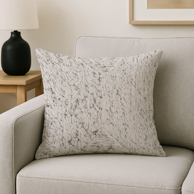 Coussin décoratif intérieur et extérieur Modern, Gris abstrait 212, Carré 16 po